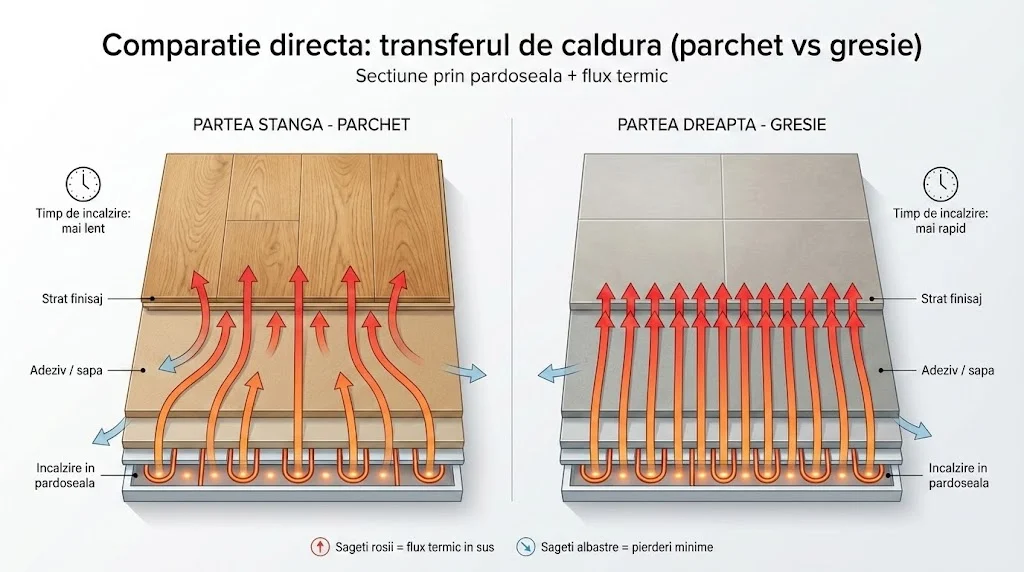 Parchet sau Gresie pentru Încălzire în Pardoseală: Alegerea Care Îți Poate Economisi Mii de Lei Anual