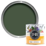 Vopsea verde satinata 20 la suta luciu pentru exterior Farrow and Ball Exterior Eggshell NHM Duck Green No.W55 2.5 Litri