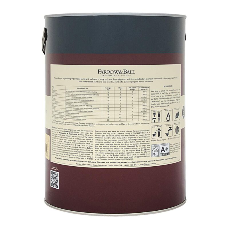 Vopsea gri mata 7 la suta luciu pentru interior Farrow and Ball Mostra Blue Gray No. 91 100 ml