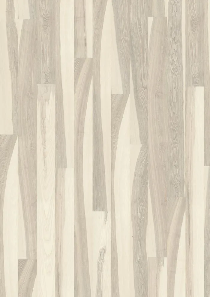 Parchet triplustratificat Frasin, alb, lacuit ultra mat, 2420x187x15 mm, Lux Flow, Kahrs