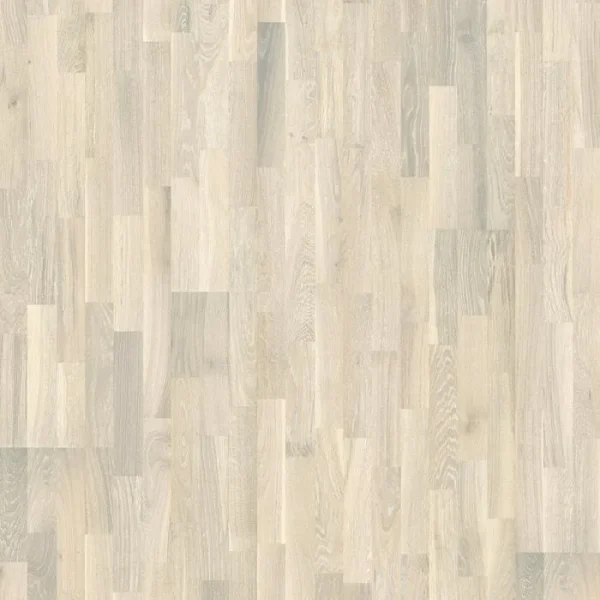 Parchet triplustratificat Stejar, alb, lacuit mat, 2423x200x15 mm, Harmony, Kahrs