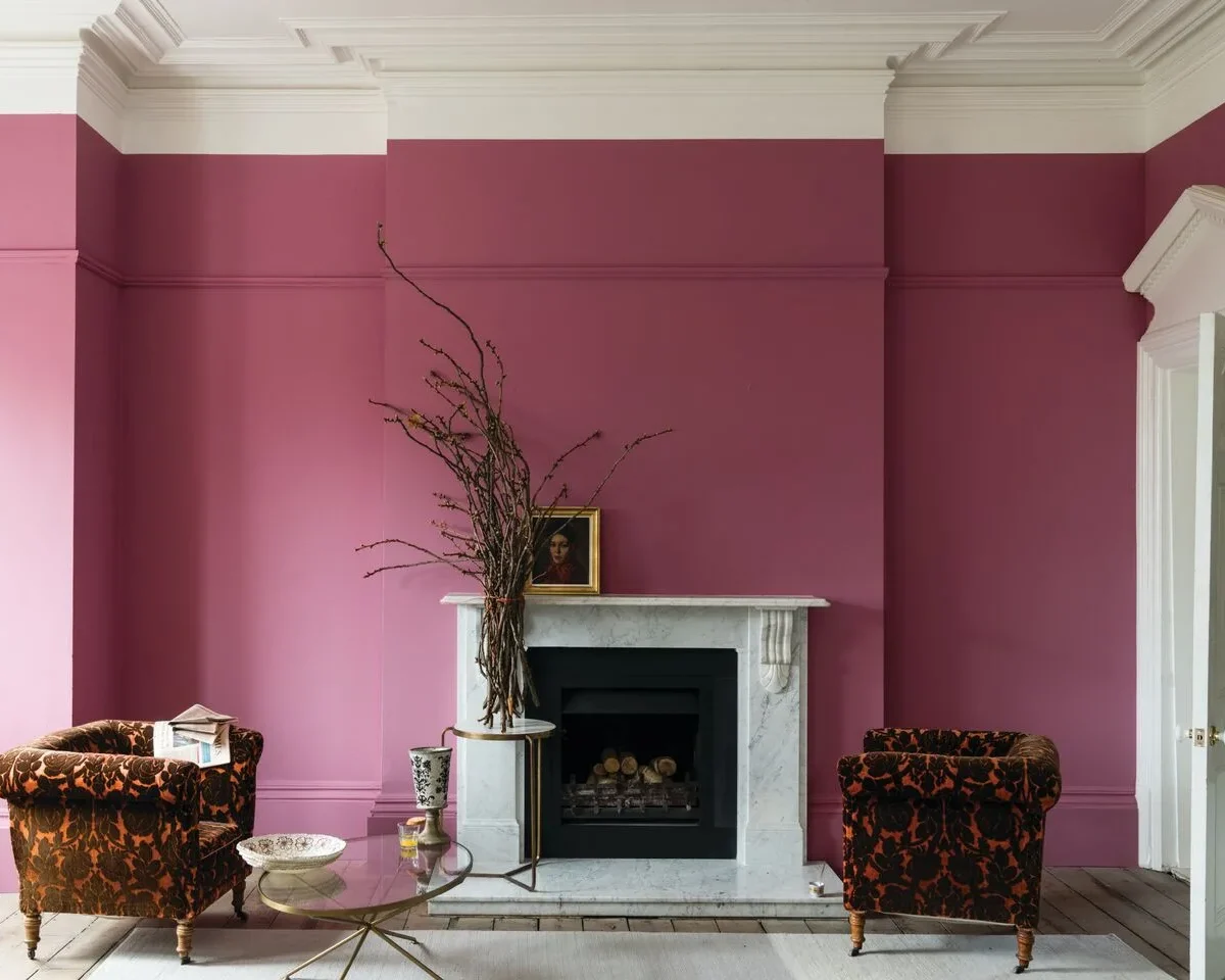 Vopsea roz mata 7 la suta luciu pentru interior Farrow and Ball Mostra Rangwali No.296 100 ml