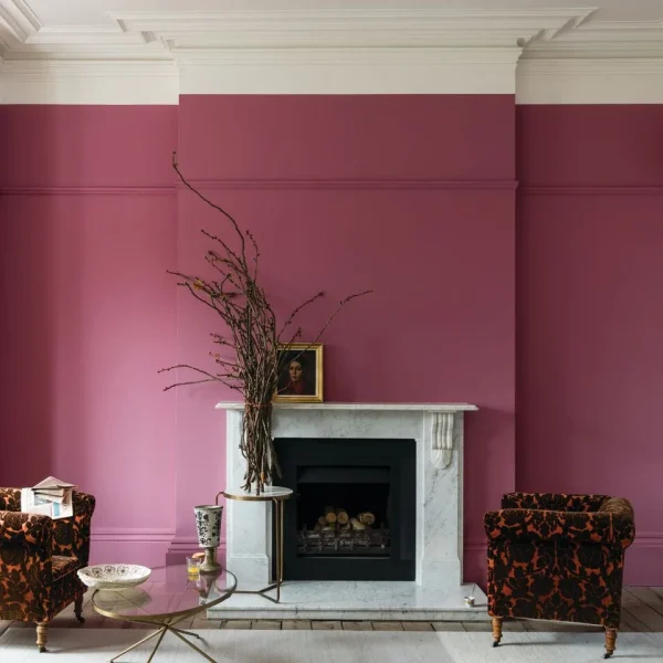Vopsea roz mata 7 la suta luciu pentru interior Farrow and Ball Mostra Rangwali No.296 100 ml
