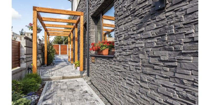 Piatra decorativa din beton tip coltar, gri, Stegu Grenada 5, 0.28 mp cutie