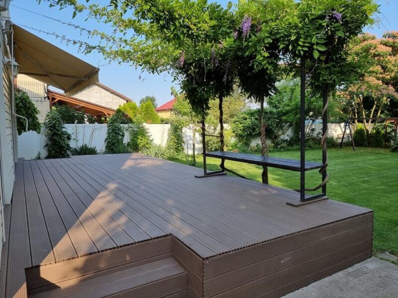 Placi decking WPC maro, Ametista, 4000x150x25mm, pardoseala exterioara compozita