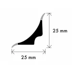 Profil de scafă covor pvc, negru cu margini flexibile 2,5 metri