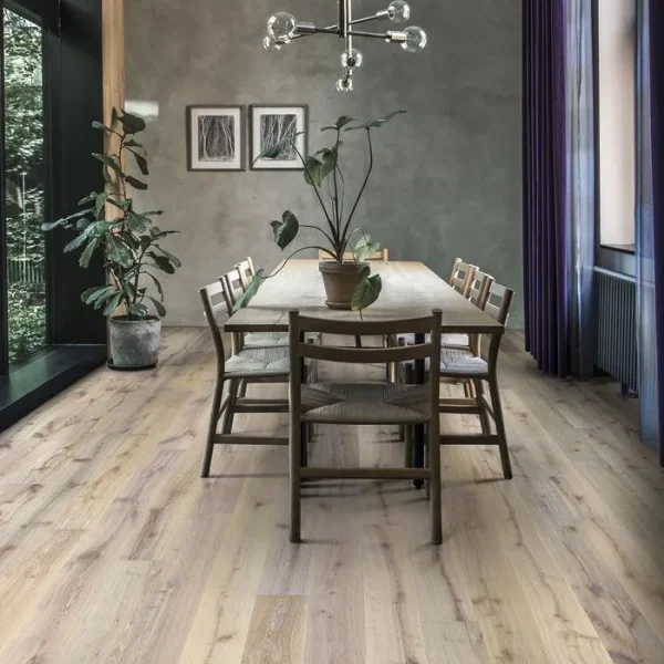 Parchet Kahrs Boardwalk Luce stejar uleiat periat micro bizotat edge alb 1-strip 2420x187x15 mm 151NDMEK11KW240