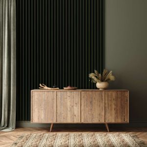 Panou riflaj decorativ Linea Slim Botanic Stegu 3 verde negru 30x150x2650 mm