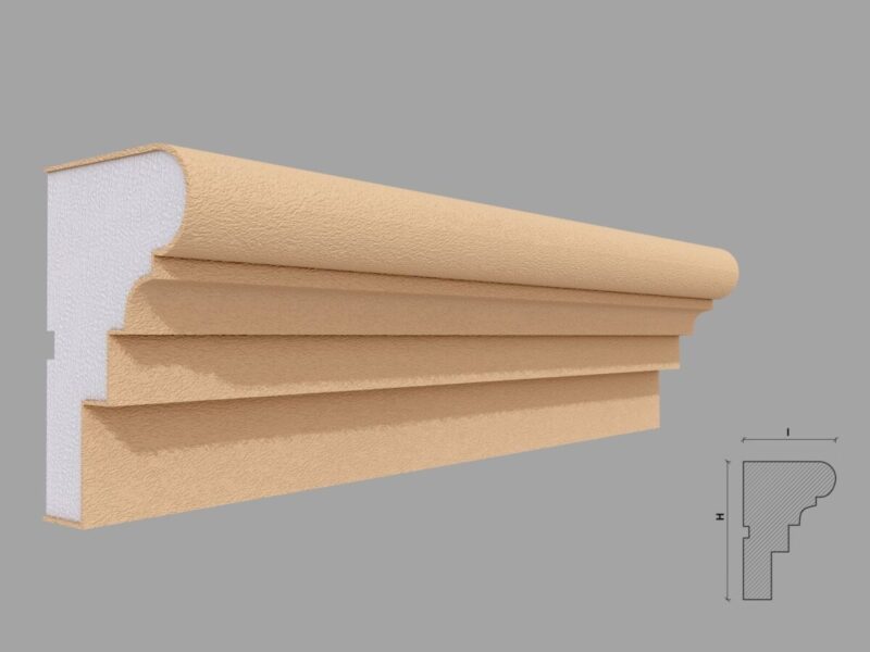 Ancadrament fereastră exterior FP103, decorativ, 80x120x2000 mm