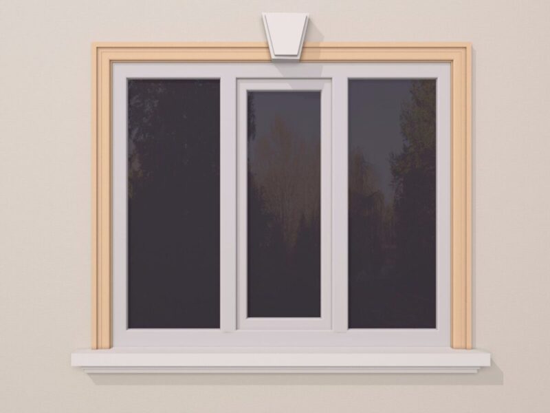 Ancadrament fereastra exterior FP108, polistiren, alb 38x100x2000 mm - imagine 3