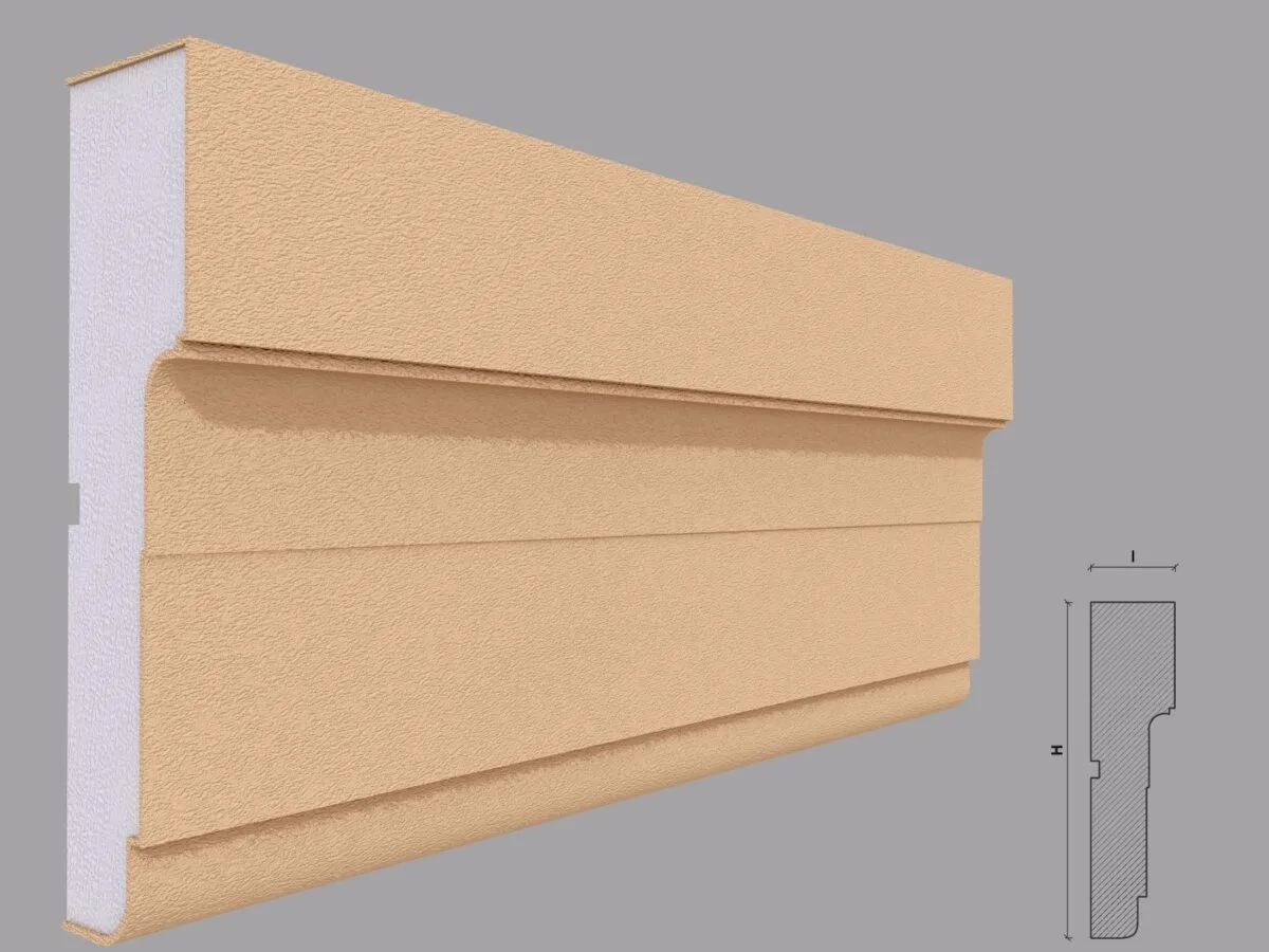 Ancadrament fereastră FP122, exterior, bej, 50x200x2000 mm