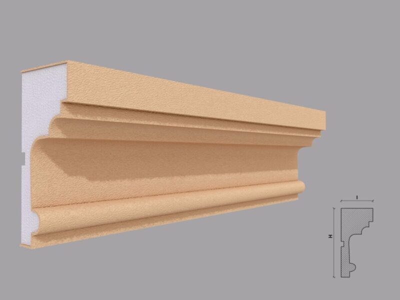 Ancadrament fereastra FP124, exterior, bej, 60x130x2000 mm