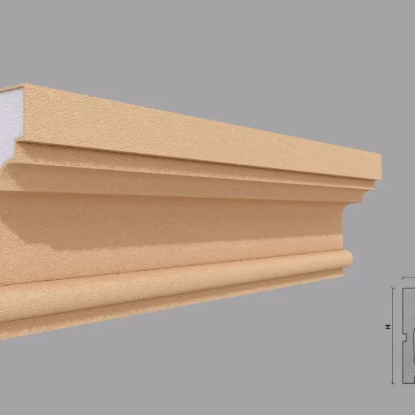 Ancadrament fereastra FP124, exterior, bej, 60x130x2000 mm