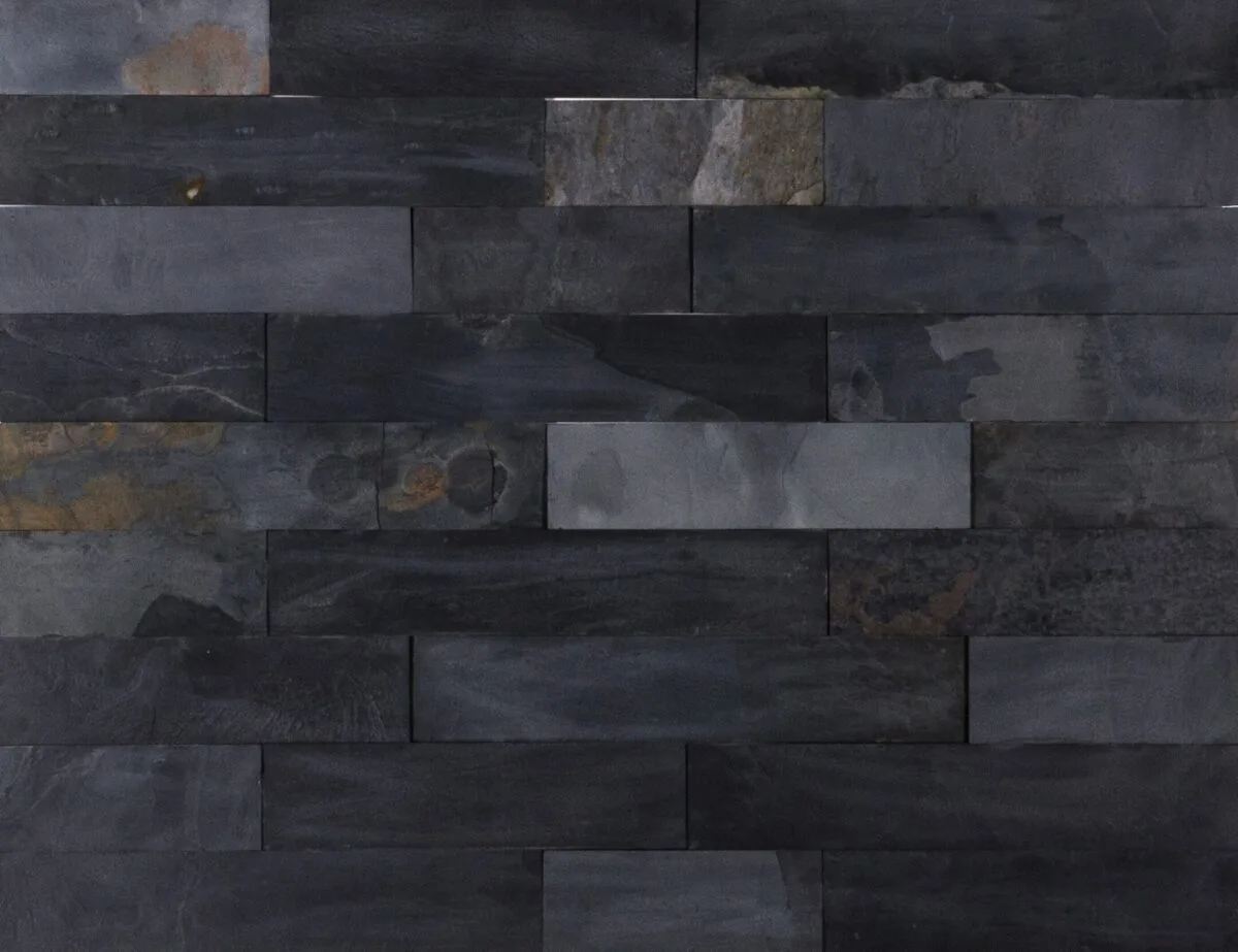 Ardezie Black Slate placaj, negru natural, l(20-40)x7, 1 cm