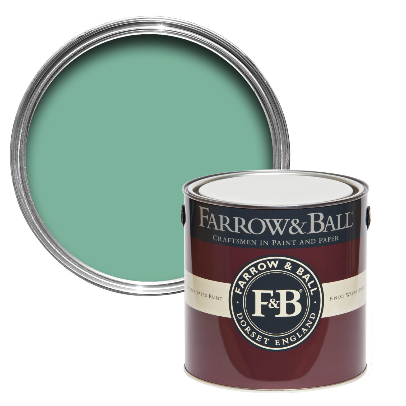 Vopsea verde mata 7 la suta luciu pentru interior Farrow and Ball Mostra Arsenic No. 214 100 ml