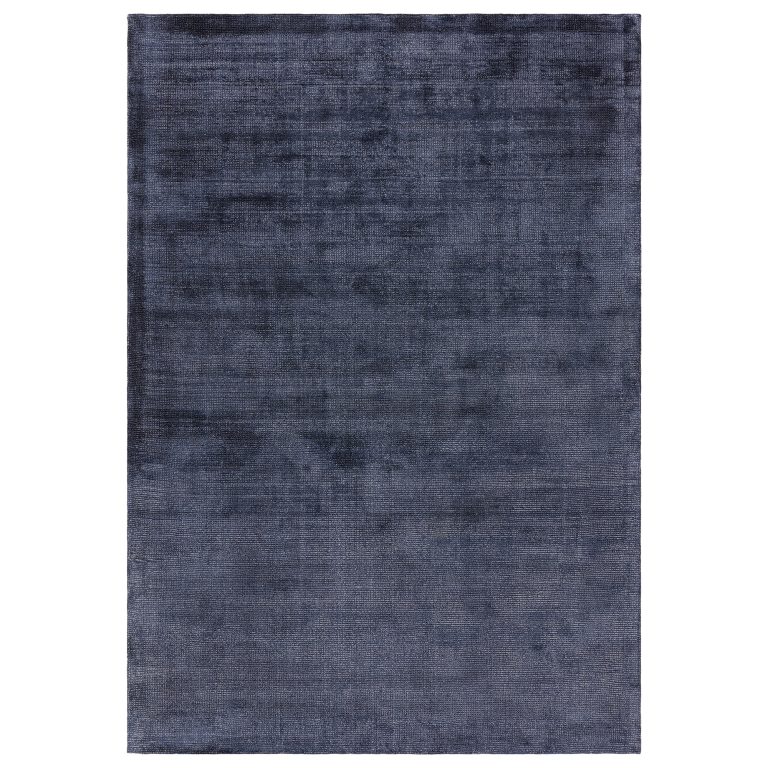 Covor pufos navy din viscoza lucrat manual modern model uni Aston Navy 8 mm 120x170 cm ASTO120170NAVY