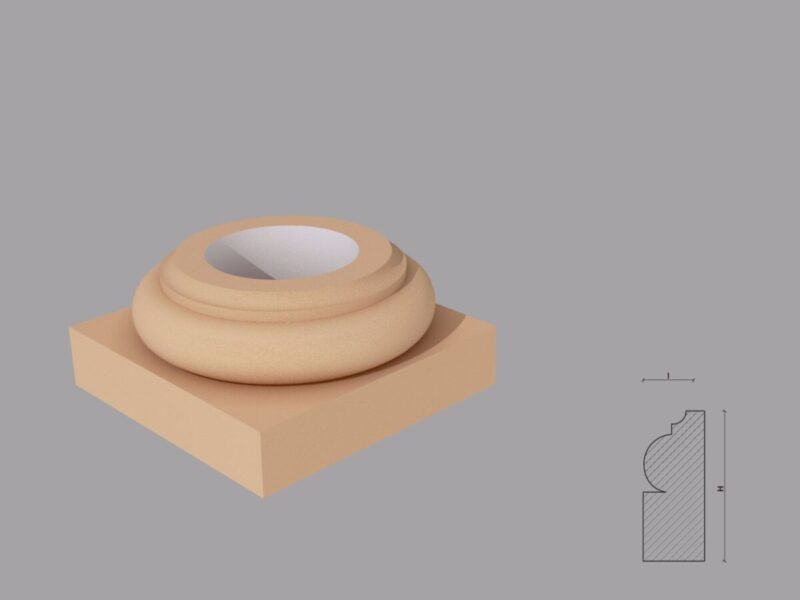 Baza coloana decorativa FP903-600, 230x660 mm, crem