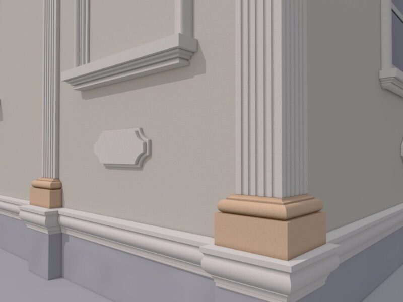 Baza pilastru, polistiren, 150x370x80 mm, structurală