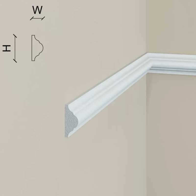 Brau de perete, decorativ, alb, Manavi B1, 23x10x2000 mm - imagine 3