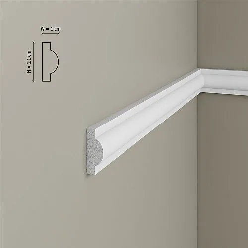 Brau perete polimer alb Manavi B8, decor interior, 21x10x2000 mm