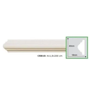Brau de perete Poliuretan Manavi CR810 40x18x2000 mm