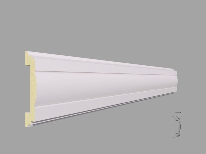 Brau decorativ din poliuretan BR15 16x70x2000 mm, alb