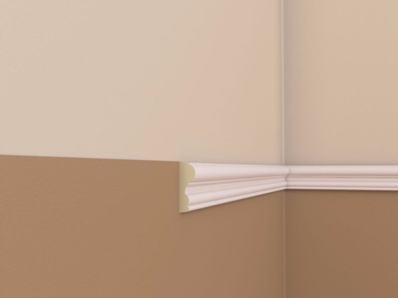 Brau decorativ poliuretan BR3, alb, 46x2000x16 mm