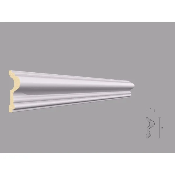 Brau decorativ din poliuretan, BR4, 62x2000x26 mm