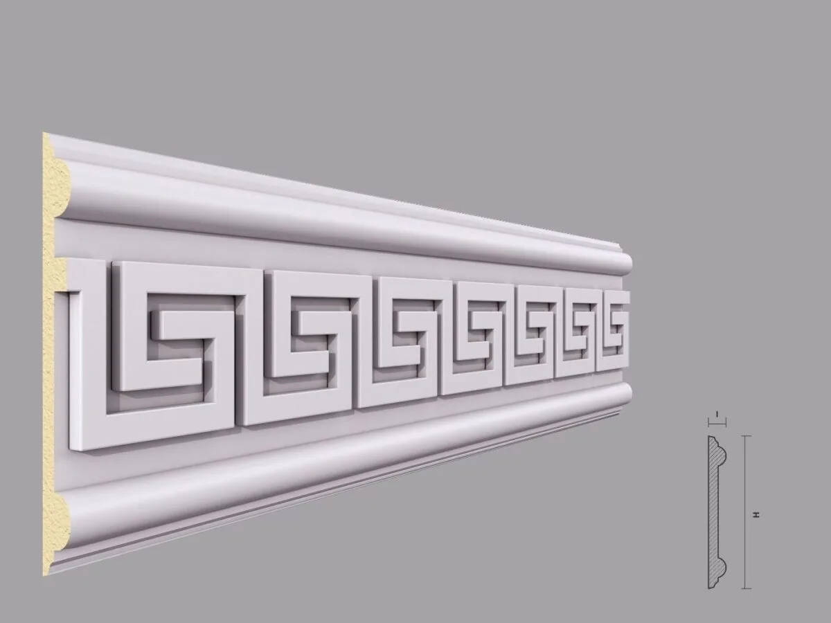 Brau decorativ din poliuretan, Versace BR9, 18x140x2000 mm