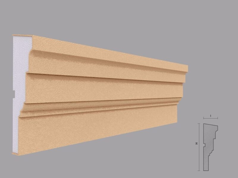 Brau decorativ fatada FP302, alb, 45x150x2000 mm