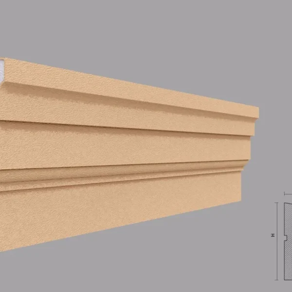 Brau decorativ fatada FP302, alb, 45x150x2000 mm