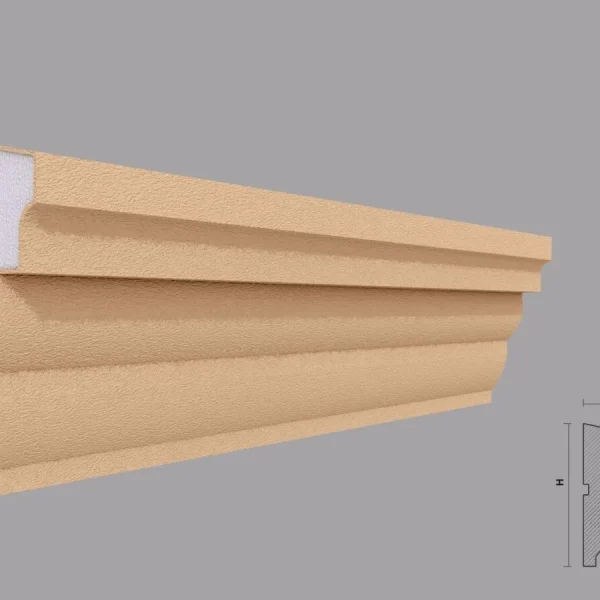 Brau decorativ fatada FP305, polistiren, bej, 60x135x2000 mm