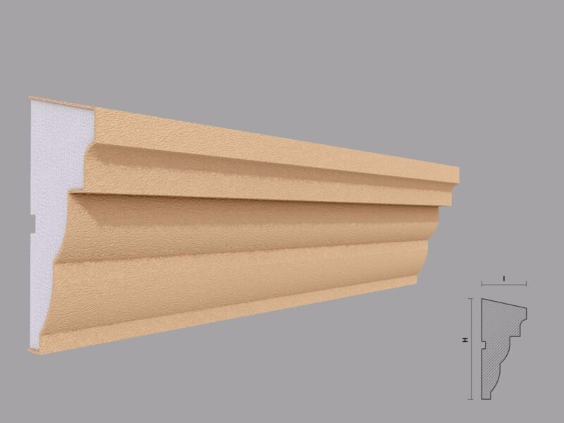 Brau decorativ fatada FP305, polistiren, bej, 60x135x2000 mm