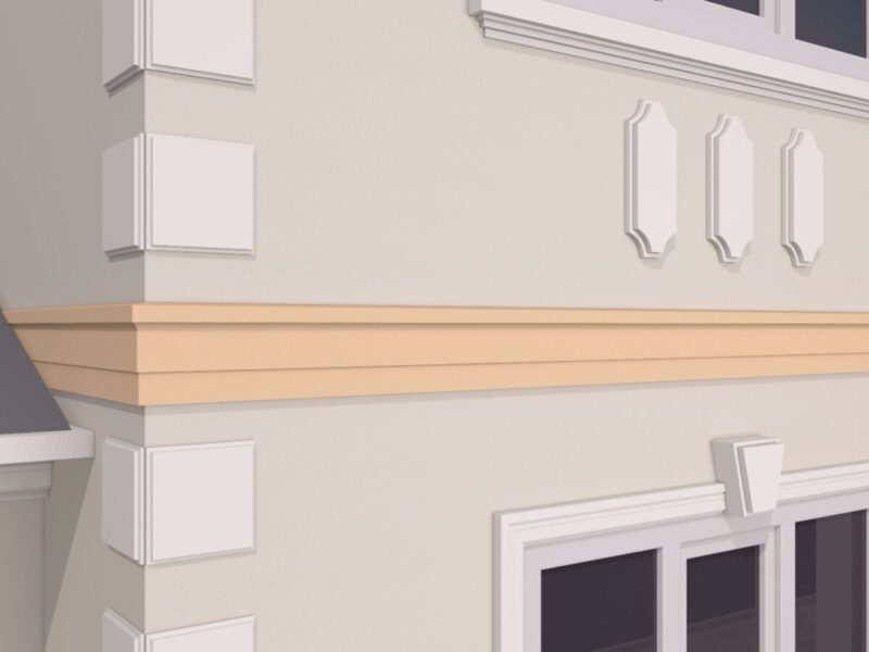 Brau decorativ fatada, arhitectural, FP306, alb, 41x220x2000 mm