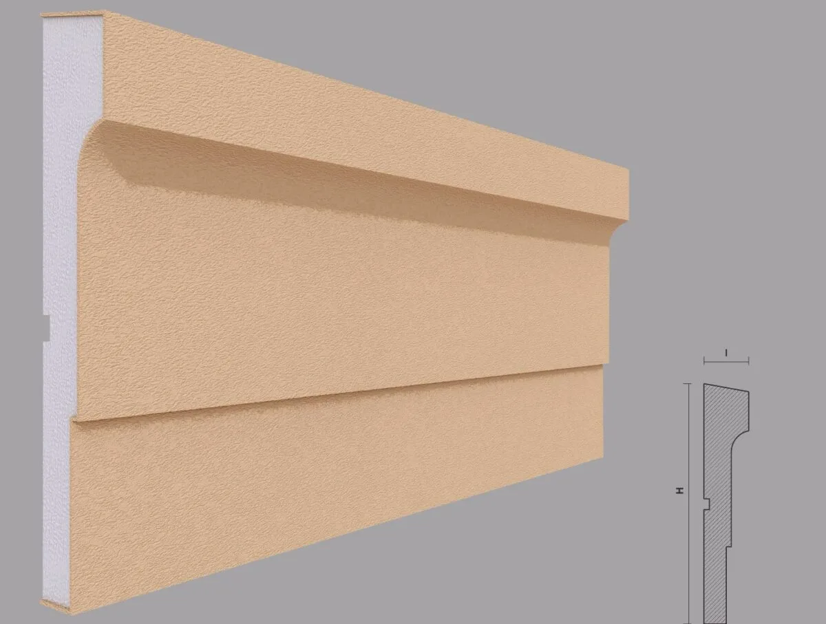 Brau decorativ fatada, arhitectural, FP306, alb, 41x220x2000 mm