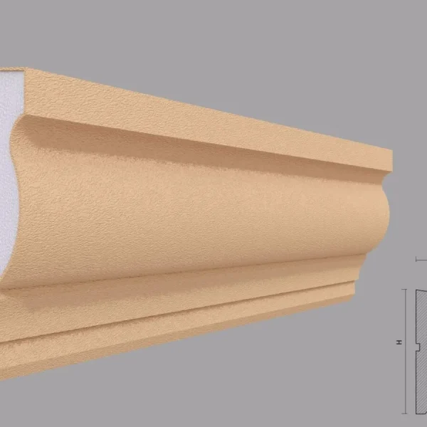 Brâu decorativ fatadă FP307, polistiren, alb, 60x160x2000 mm