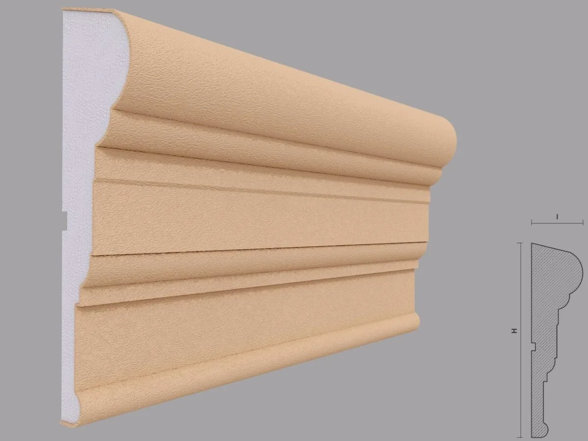 Brau decorativ FP312, fatada, bej, 66x250x2000 mm