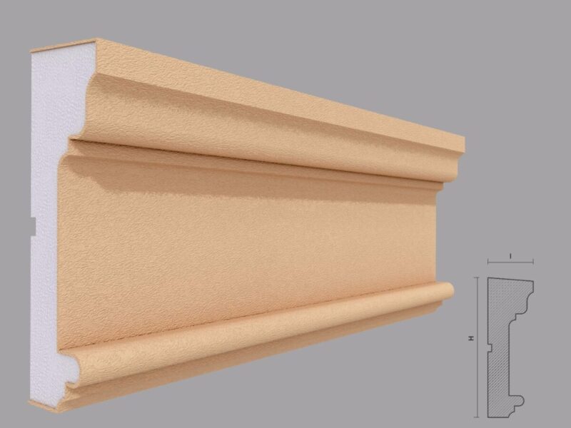 Brau decorativ fatada, finisaj exterior, polistiren FP314 60x185x2000 mm