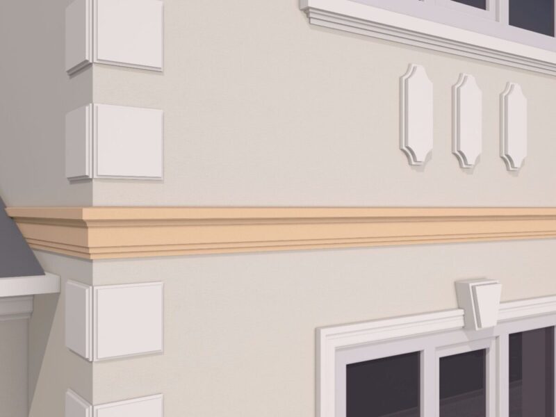 Brau decorativ fatada, exterior, 50x175x2000 mm, Fabrica de Profile