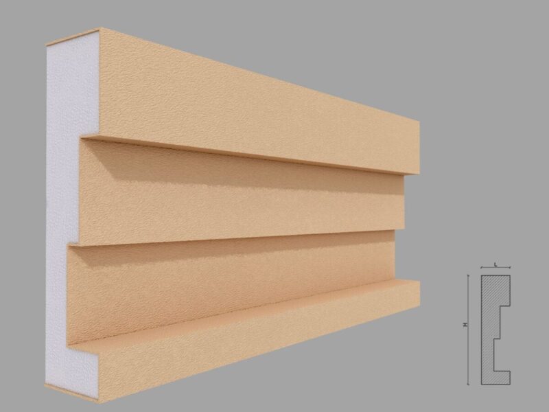 Brau decorativ fatada, element arhitectural, alb, FP318, 55x210x2000 mm