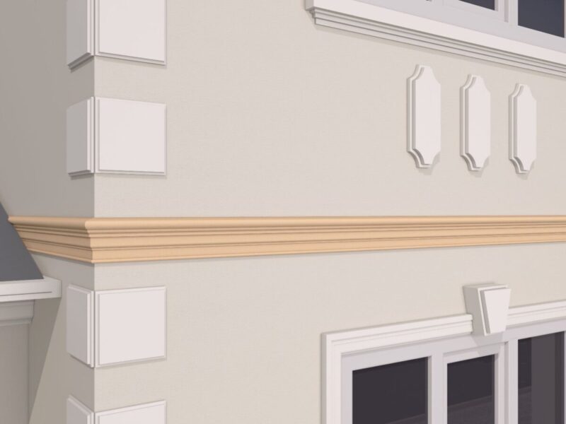 Brau decorativ fatada, alb, FP321, 45x150x2000 mm - imagine 2