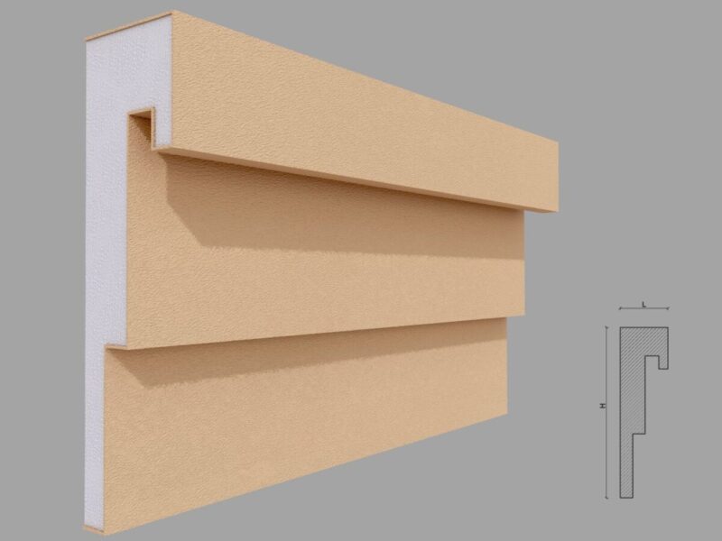Brâu decorativ fațadă, exterior, polistiren, FP324, Fabrica Decor, 70x250x2000 mm