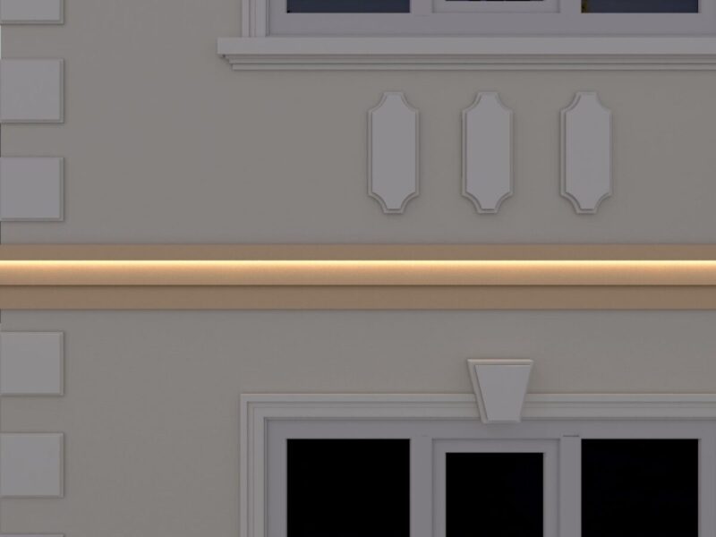 Brâu decorativ fațadă, exterior, polistiren, FP324, Fabrica Decor, 70x250x2000 mm