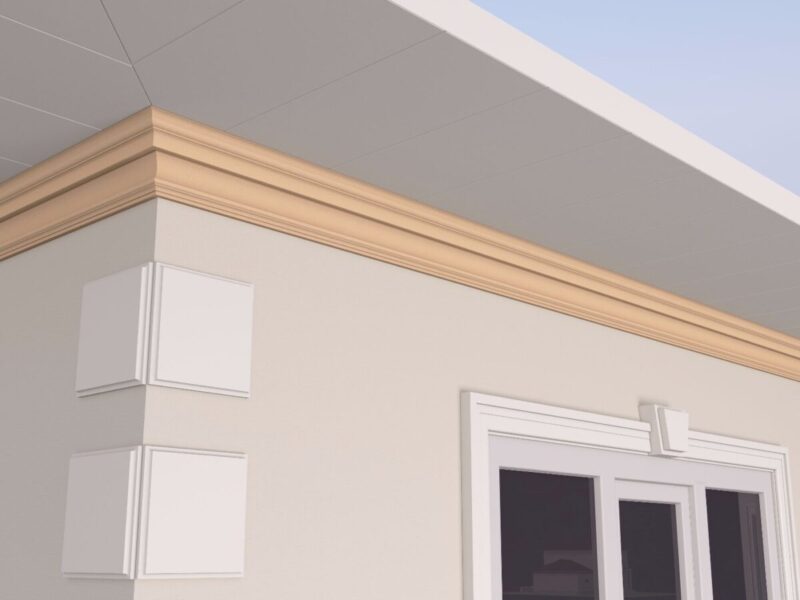 Brau decorativ FP412, alb, fatada, 80x160x2000 mm
