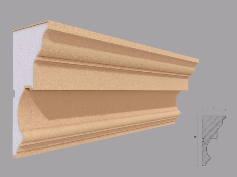 Brau decorativ FP412, alb, fatada, 80x160x2000 mm
