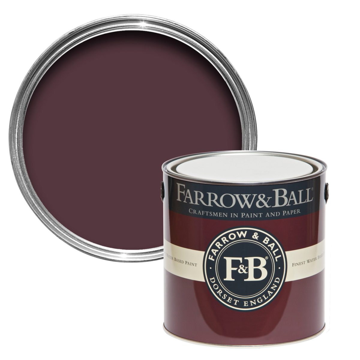Vopsea bordo mata, interior, luciu redus, ecologica, Farrow & Ball, Brinjal 222, 100 ml