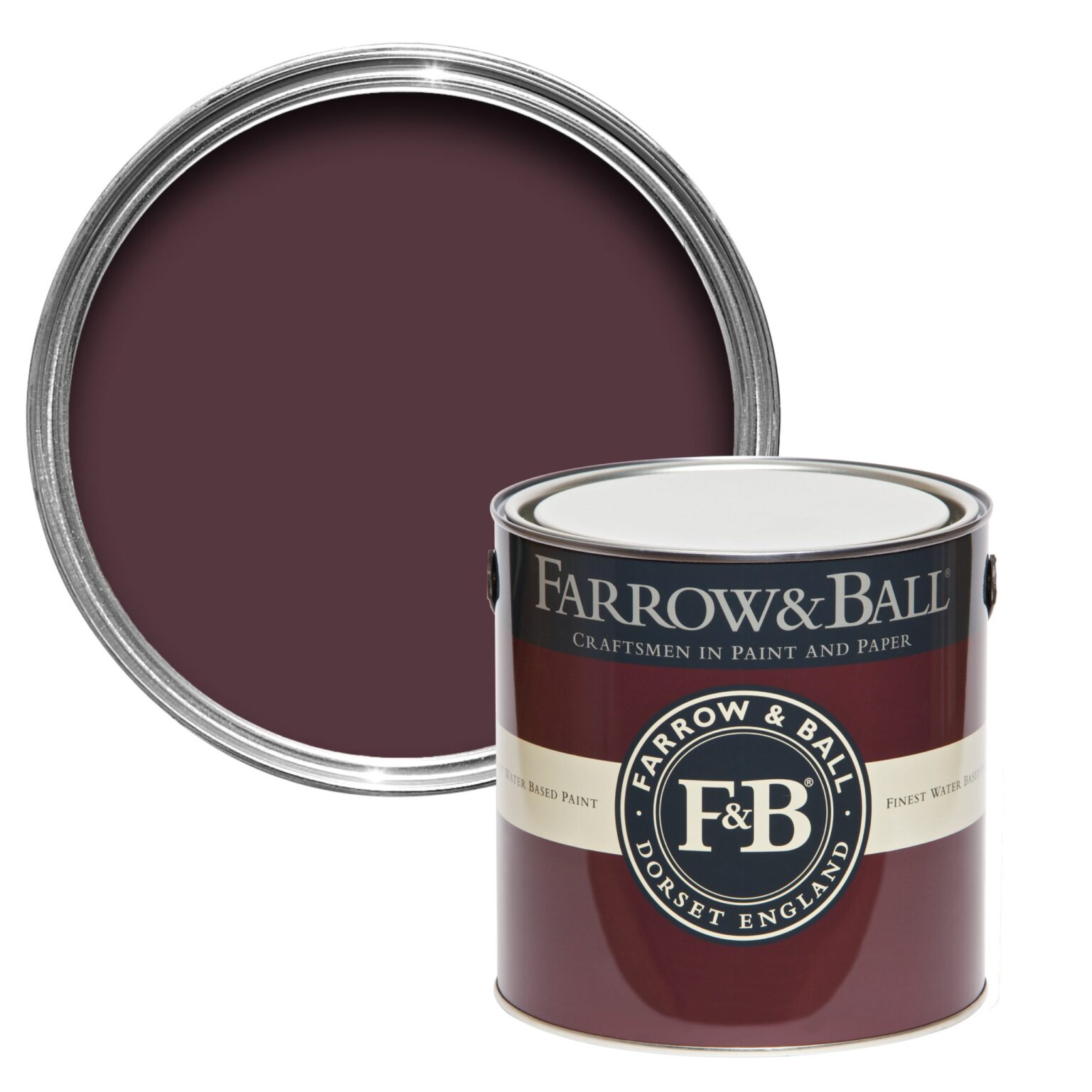 Vopsea bordo mata, interior, luciu redus, ecologica, Farrow & Ball, Brinjal 222, 100 ml