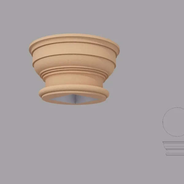 Capitel coloană, decorativ, stil clasic, DORIC-200, 250x220x370mm