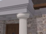 Capitel coloană decorativ FP901, alb clasic, exterior 188x610x830 mm