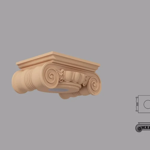 Capitel Coloană Ionic-350, Element Architectural, 225x350x675 mm